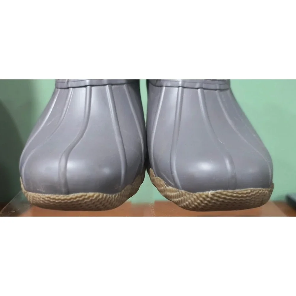 Sperry Saltwater Duck Boots Grey Plaid Wool Blend Waterproof‎ Size 7